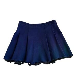 Miu Miu Pleated Tennis Skirt A Line Dark Navy Blue